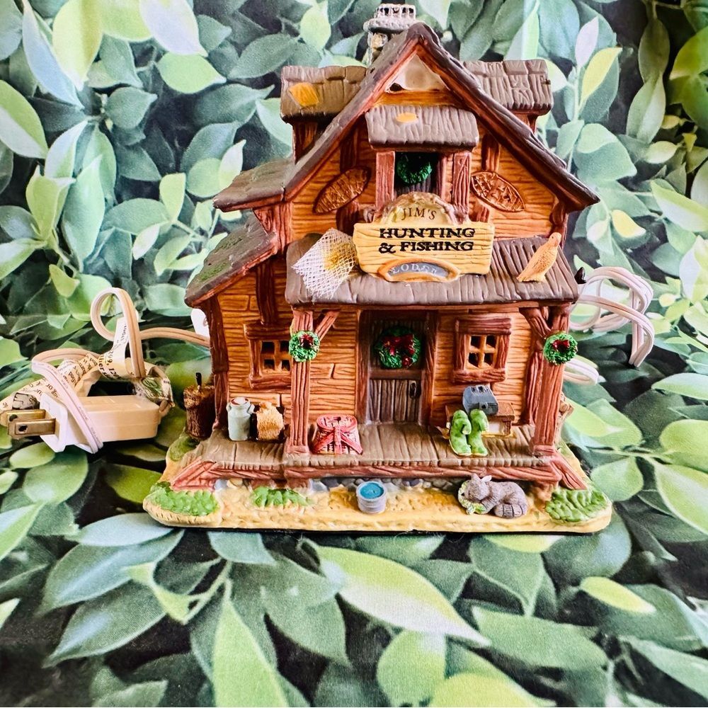 2009 Lemax Carole Towne Collection Jims Hunting & Fishing Lodge